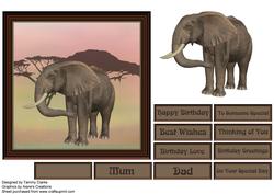Wild Elephant Card Topper