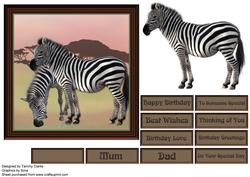 Wild Zebra Card Topper