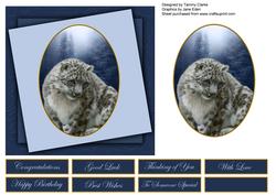 Beautiful Snow Leopard Card Topper