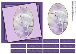 Soft Purple Unicorn Card Topper