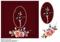 Deep Red Ballet Card Topper