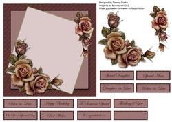 Elegant Dark Cream Rose Topper