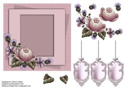 Pink Plaid and Thistle Card Topper