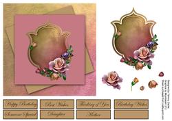 Peach Roses Card Topper