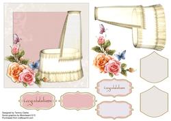 Beautiful 'congratulations' Baby Girl Card Topper
