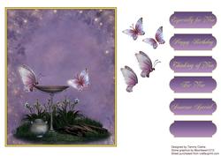 Night Time Butterflies Card Topper