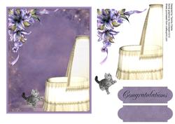 'a New Friend' Baby and Kitten Card Topper