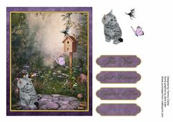 'friendly Meeting' Kitten Card Topper