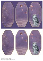 Beautiful Kitten and Butterfly Card Topper