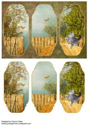 'playing in the Hay' Kitten Card Topper