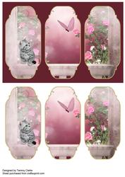 'watching Butterflies' Cute Kitten Card Topper