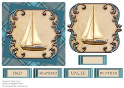 Beautiful Sailing Ship Card Topper