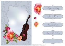 Music and Roses Card Topper