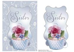Cupcake Card Topper - Sister