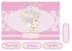 Adorable Teddies 'flowers Just for You' Card Topper