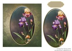 Garden Greens Iris Card Topper