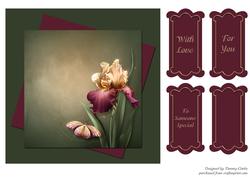Sensual Greens Iris Card Topper