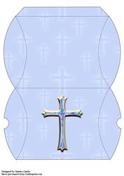 Blue Christening Cross Pillow Box