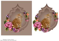 Sweet Ginger Kitten Card Topper