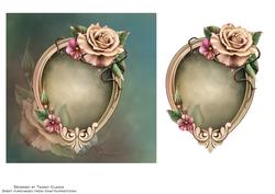 Delicate Framed Roses Card Topper