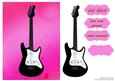 Loud Pink Guitar Card Topper