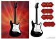 Red and Gold Guitar Card Topper