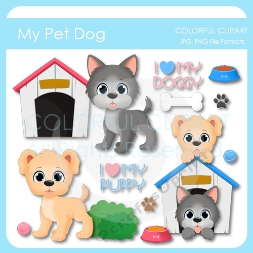 My Pet Dog Clipart Set