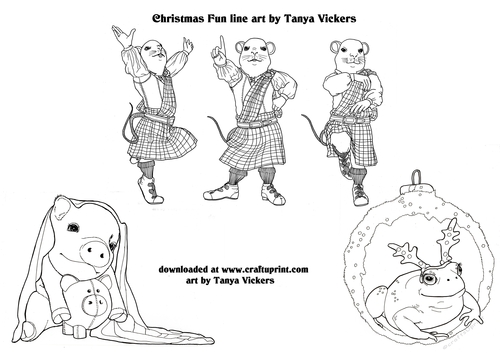 Christmas Fun line art