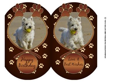 West Highland Terrier Shaped Birthday Card