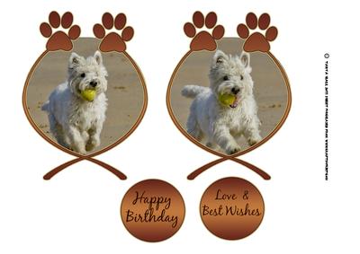 Westie Embelishments for Shaped Card