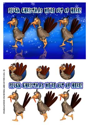 Rude Turkey Christmas Card