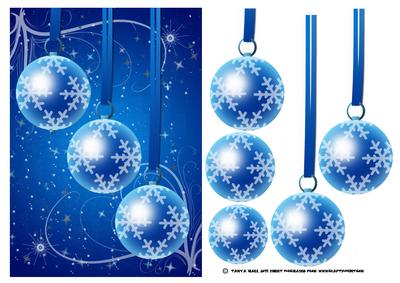 Blue Bauble Ornament Christmas Card