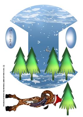 Brr Christmas Card with Cold Giraffe