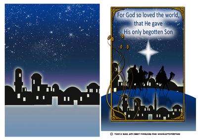 Three Wise Men Christmas Card Front