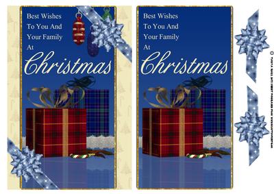 Modern Blue and Cream Gift Christmas Card
