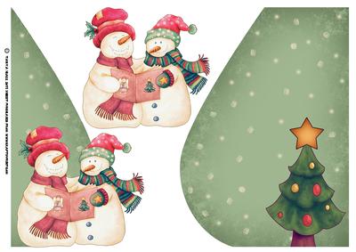 Christmas Snowman Teardrop Card