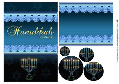 Stylish Hanukkah Card with Minora