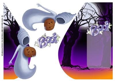 Halloween Boo Teardrop Card