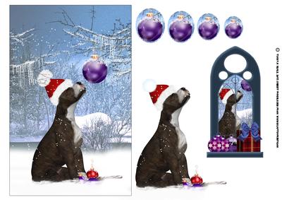 Staffordshire Bull Terrier Christmas Card