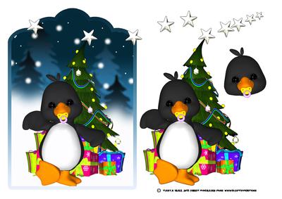 Baby Penguin Christmas Card Front