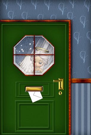 Christmas Angel Through Door Card Kit