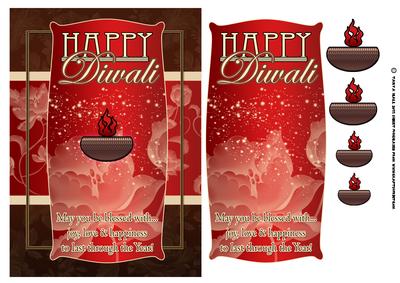 Diwali Greeting Card with Lantern