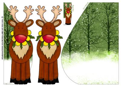 Cute Reindeer Teardrop Card