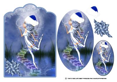 Fantasy Elf Christmas Scallop Card