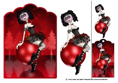 Rag Doll Goth Ballet Christmas Card