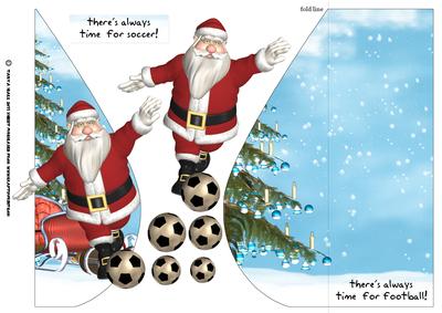 Teardrop Santa Football Greeting Card Fronts