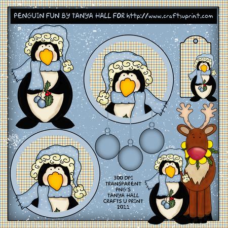 Penguin Fun Winter Holiday Elements