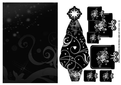 Stylish Black Christmas Card