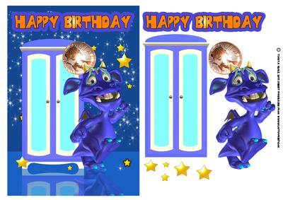 Fun Happy Monster Birthday Card Front
