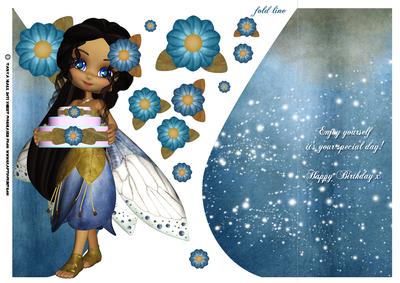 Beautiful Ethnic Fairy Birthday Teardrop Card
